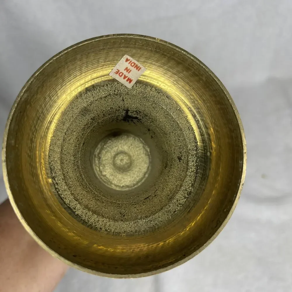 Brass Engraved Vase Etched Design Made in India 14